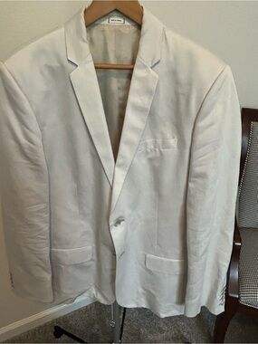 Calvin Klein Men's White Single-Breasted Blazer